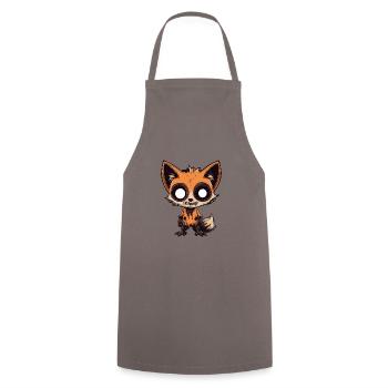 Renard Halloween Bande Dessinée Drôle - Tablier de cuisine - gris - Devant - AI Model Male 185 dark (185cm)