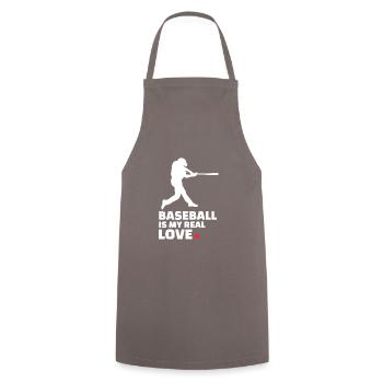 J’aime le baseball Silhouette de baseball élégante - Tablier de cuisine - gris - Devant - AI Model Male 185 dark (185cm)