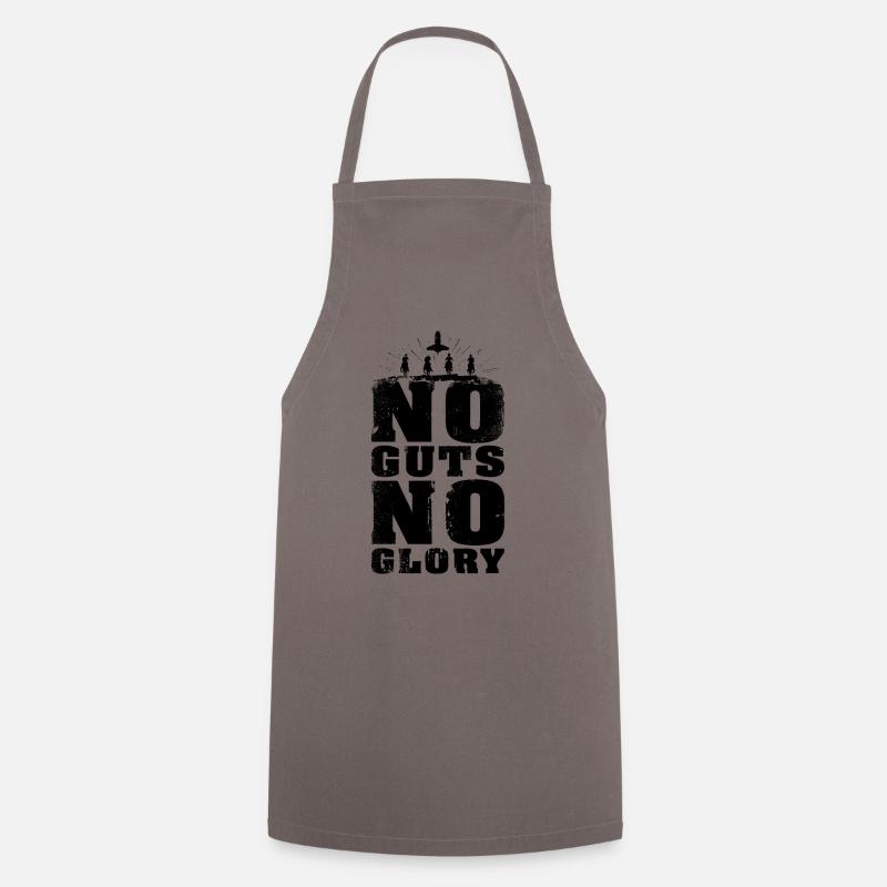 No Guts No Glory (schwarz) - Kochschürze - Grau