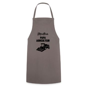 Meilleur papa agriculteur - Tablier de cuisine - gris - Devant - AI Model Male 185 dark (185cm)