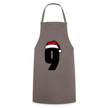 9 Zahl Weihnachten - Kochschürze - Grau - Vorne - AI Model Male 185 dark (185cm)