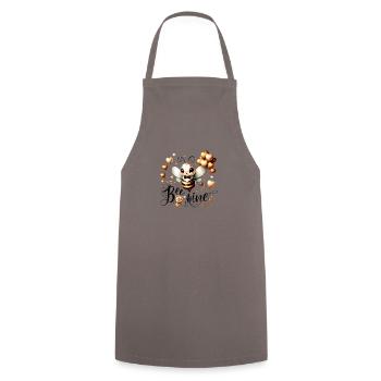 Bee Mine: Skurrile Bienen & Herz verspielt - Kochschürze - Grau - Vorne - AI Model Male 185 dark (185cm)