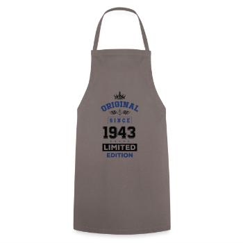 1943 limited edition Geburtstag - Kochschürze - Grau - Vorne - AI Model Male 185 dark (185cm)