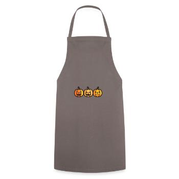 Pumpkin Halloween Comic - Cooking Apron - grey - Front - AI Model Male 185 dark (185cm)
