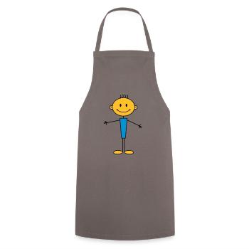 boy - Cooking Apron - grey - Front - AI Model Male 185 dark (185cm)