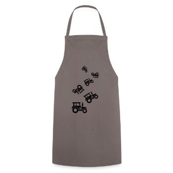 Silhouette de l’icône du tracteur - Tablier de cuisine - gris - Devant - AI Model Male 185 dark (185cm)