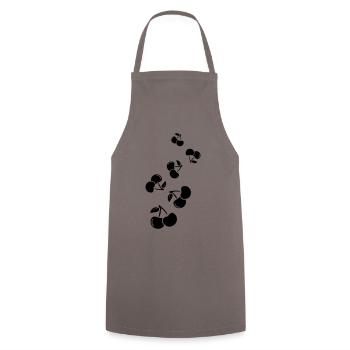 Cherry fruit - Cooking Apron - grey - Front - AI Model Male 185 dark (185cm)
