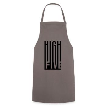 HIGH FIVE. SLAP HANDS. - Cooking Apron - grey - Front - AI Model Male 185 dark (185cm)