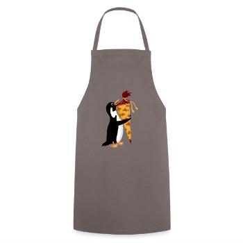 pinguin schultüte - Kochschürze - Grau - Vorne - AI Model Male 185 dark (185cm)