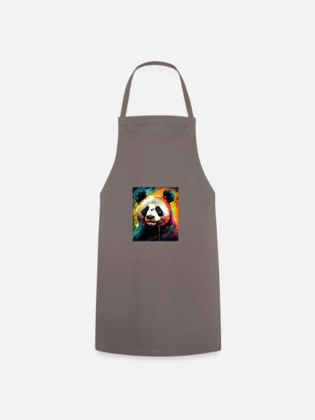 Panda Porträt - Kochschürze - Grau