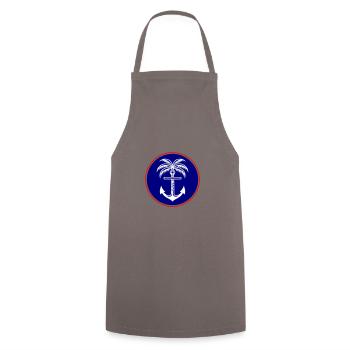 Icône d’ancre de palmier - Tablier de cuisine - gris - Devant - AI Model Male 185 dark (185cm)