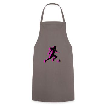 Soccer Woman Symbol Soccer Player Woman - Cooking Apron - grey - Front - AI Model Male 185 dark (185cm)