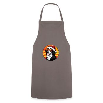 Australian Shepherd Dog Christmas Cool - Cooking Apron - grey - Front - AI Model Male 185 dark (185cm)