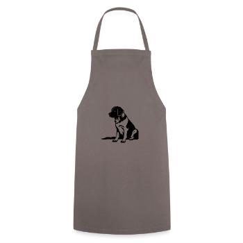 Saint Bernard Dog - Cooking Apron - grey - Front - AI Model Male 185 dark (185cm)