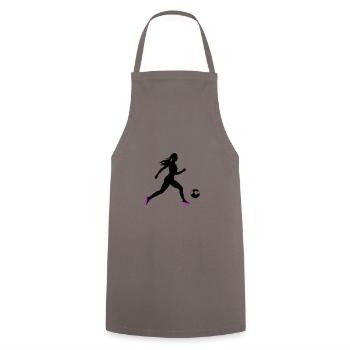Soccer Woman Symbol Soccer Player Woman - Cooking Apron - grey - Front - AI Model Male 185 dark (185cm)