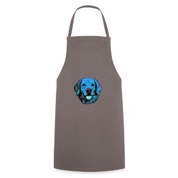 Golden Retriever Dog Portrait Colorful - Cooking Apron - grey - Front - AI Model Male 185 dark (185cm)