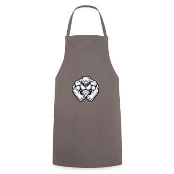 Ours polaire Muscles Musculation Ours polaire - Tablier de cuisine - gris - Devant - AI Model Male 185 dark (185cm)