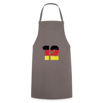 12 Numéro Jersey Allemagne - Tablier de cuisine - gris - Devant - AI Model Male 185 dark (185cm)