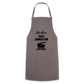 Meilleur papa agriculteur - Tablier de cuisine - gris - Devant - AI Model Male 185 dark (185cm)