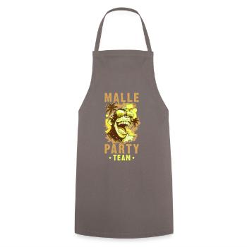 Malle Party Team Affe Mallorca Crew - Kochschürze - Grau - Vorne - AI Model Male 185 dark (185cm)