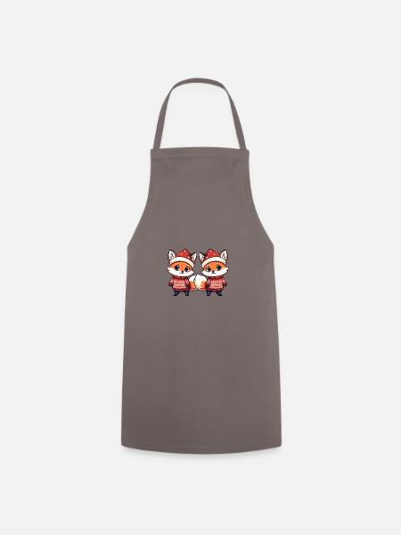 Fuchs Weihnachten Team - Kochschürze - Grau
