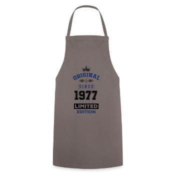 1977 limited edition Geburtstag - Kochschürze - Grau - Vorne - AI Model Male 185 dark (185cm)