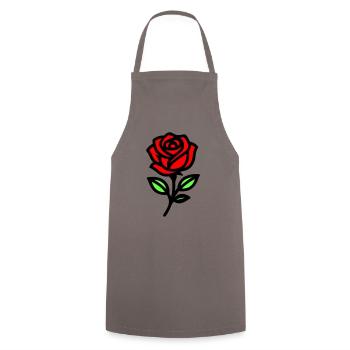 Fleur de rose - Tablier de cuisine - gris - Devant - AI Model Male 185 dark (185cm)