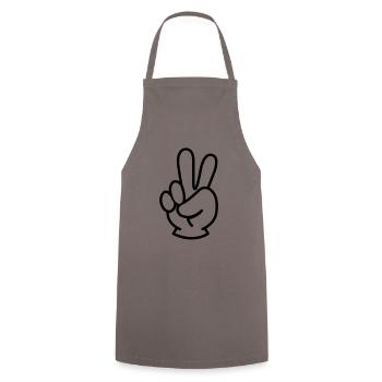 peace hand - Kochschürze - Grau - Vorne - AI Model Male 185 dark (185cm)