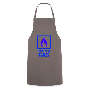 Life's a gas design - Cooking Apron - grey - Front - AI Model Male 185 dark (185cm)