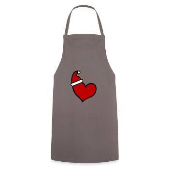 Coeur Noël - Tablier de cuisine - gris - Devant - AI Model Male 185 dark (185cm)