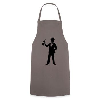 Drunk Drunk Bachelor Drinking - Cooking Apron - grey - Front - AI Model Male 185 dark (185cm)