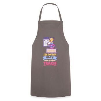 I Can't I'm On My Way To Teach - Cooking Apron - grey - Front - AI Model Male 185 dark (185cm)