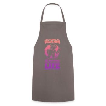 mère végétalienne pour les enfants - Tablier de cuisine - gris - Devant - AI Model Male 185 dark (185cm)