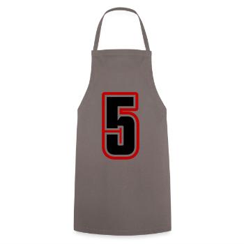 5 Number symbol - Cooking Apron - grey - Front - AI Model Male 185 dark (185cm)