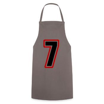 7 nombre symbole - Tablier de cuisine - gris - Devant - AI Model Male 185 dark (185cm)