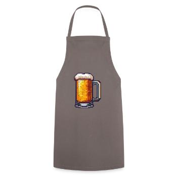 Beer Mug Pixel Beer - Cooking Apron - grey - Front - AI Model Male 185 dark (185cm)