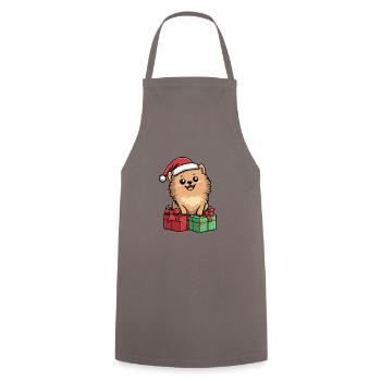Cadeaux de Noël pour chien de Poméranie - Tablier de cuisine - gris - Devant - AI Model Male 185 dark (185cm)