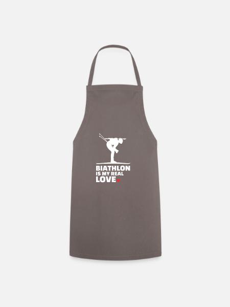 J’adore Biathlon Silhouette de biathlon élégant - Tablier de cuisine - gris