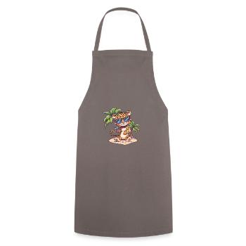 Palmier d’été de l’île Leopard - Tablier de cuisine - gris - Devant - AI Model Male 185 dark (185cm)