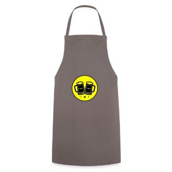 Chope à bière Icône de la bière - Tablier de cuisine - gris - Devant - AI Model Male 185 dark (185cm)