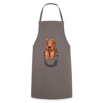 Taschen-niedlicher Welshie Welsh Terrier Dog - Kochschürze - Grau - Vorne - AI Model Male 185 dark (185cm)