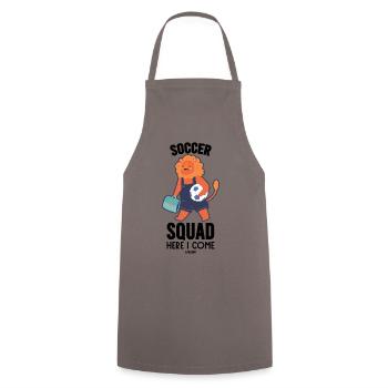 Leo goes to football training - Cooking Apron - grey - Front - AI Model Male 185 dark (185cm)