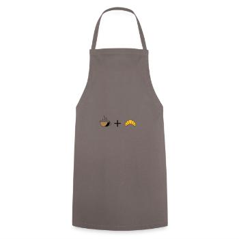 Café et croissant - Tablier de cuisine - gris - Devant - AI Model Male 185 dark (185cm)