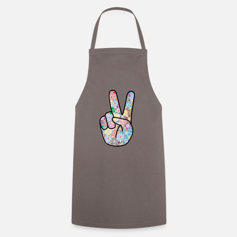 Peace Finger - Cooking Apron - grey