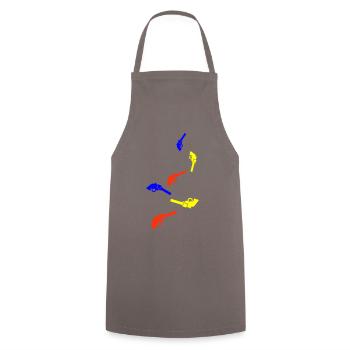 Weapon Symbol Pistol - Cooking Apron - grey - Front - AI Model Male 185 dark (185cm)