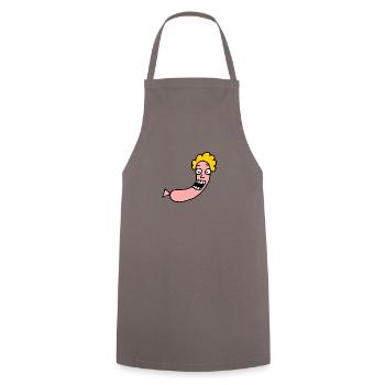 Happy Würstchen - Kochschürze - Grau - Vorne - AI Model Male 185 dark (185cm)