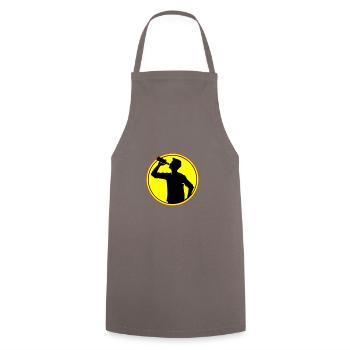 Drinker Beer Silhouette - Cooking Apron - grey - Front - AI Model Male 185 dark (185cm)