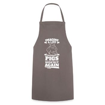 Pig - Cooking Apron - grey - Front - AI Model Male 185 dark (185cm)