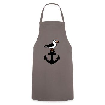 Anker Möwe Hafen - Cooking Apron - grey - Front - AI Model Male 185 dark (185cm)