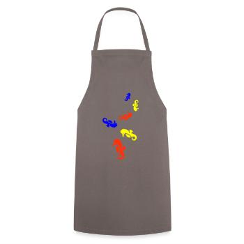 Seepferd Bunt - Kochschürze - Grau - Vorne - AI Model Male 185 dark (185cm)